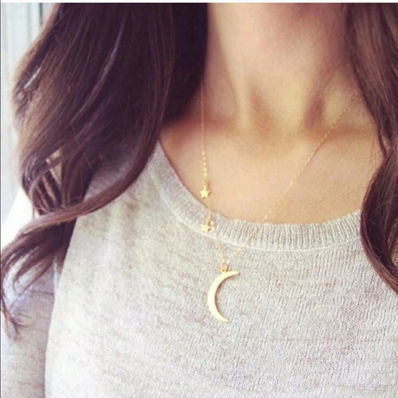 Jewelry - ✨NEW: BÖHÖ Goddess Golden Star+Moon Charm Pendent Necklace✨Dainty